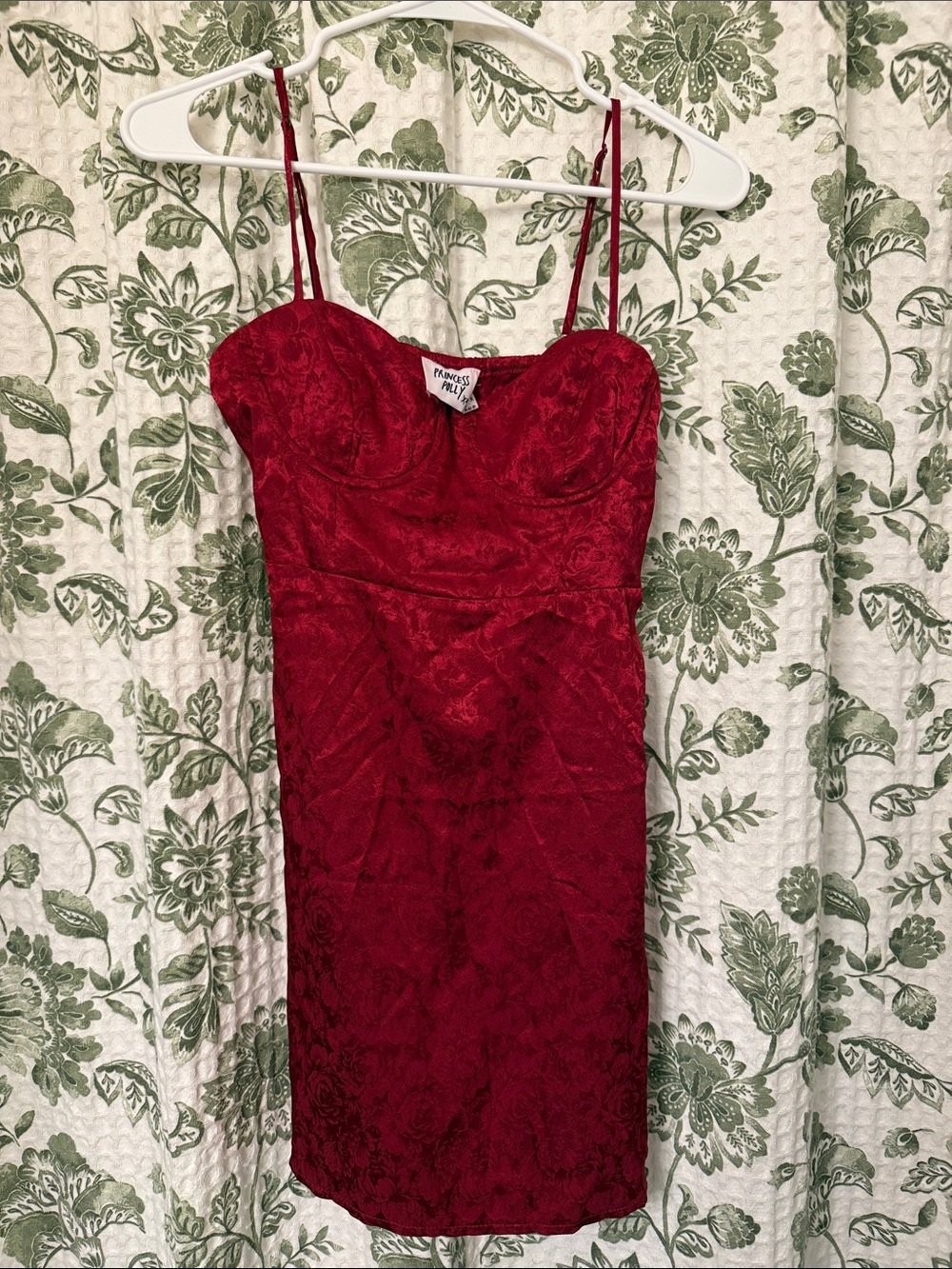 Princess Polly Burgundy Lace Bustier Mini Dress